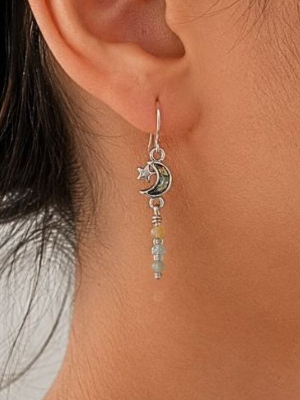 Moon and Star sterling earrings